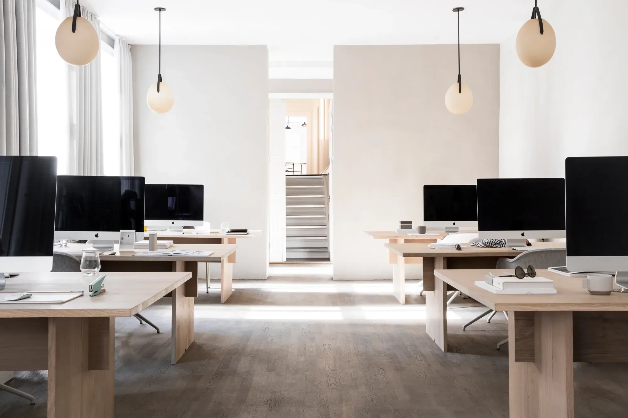 Modern Office Workspace With Computers 1 Min Thank You